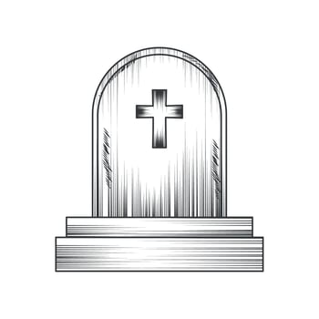 tombstone with cross vector