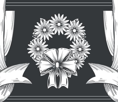 funeral floral wreath vector