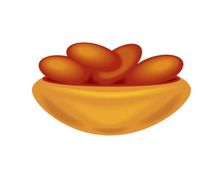 arab food in bowl vector