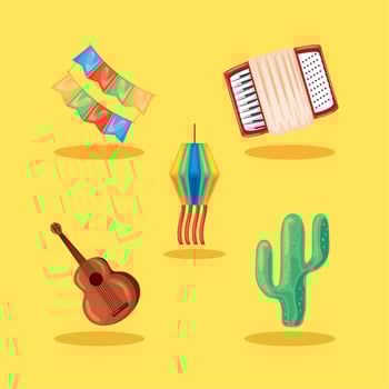 set of festa junina vector