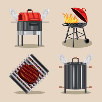 bbq grills equipment vector