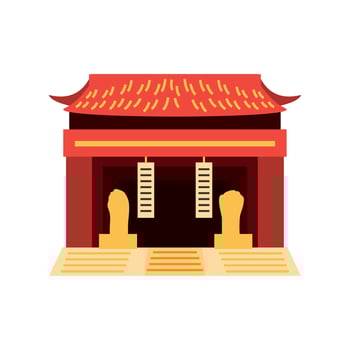 traditional chinese temple vector