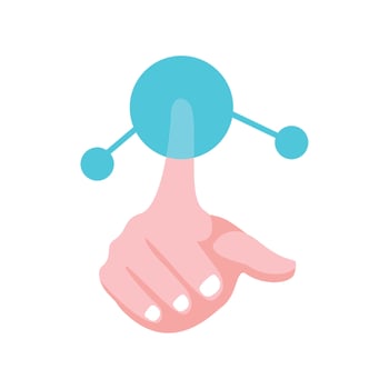hand touch technology vector