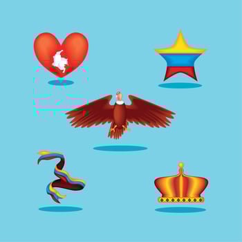 colombia culture icons vector
