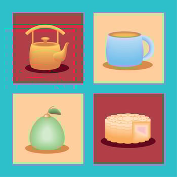 set of chinese moon festival vector