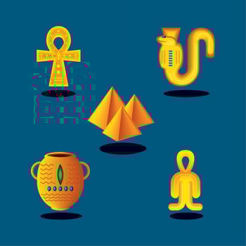 icons collection egypt vector