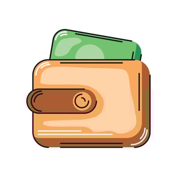 wallet and money vector