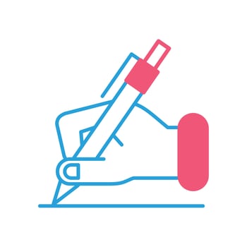 hand writing with pen vector