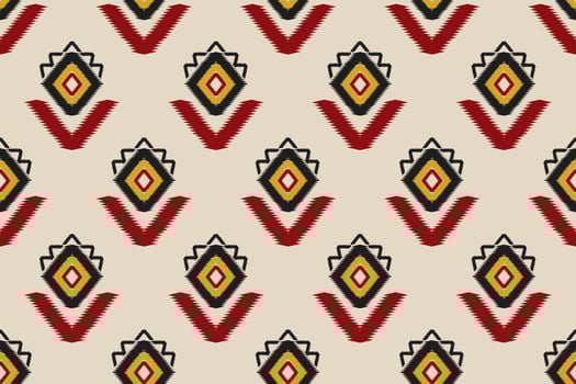 Fabric ethnic pattern art. Ikat seamless pattern in tribal. American, Mexican style. Design for background, wallpaper, vector illustration, fabric, clothing, carpet, textile, batik, embroidery.