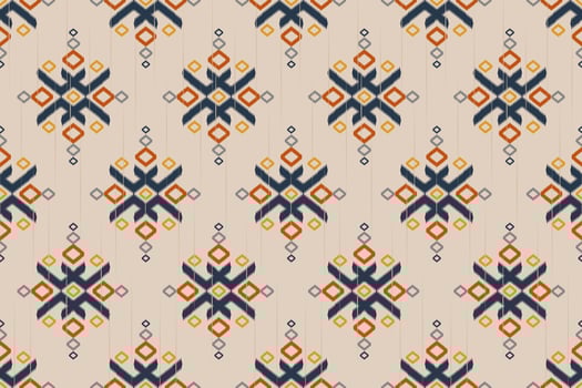 Geometric ethnic oriental ikat seamless pattern traditional. Fabric Indian style. Design for background, wallpaper, vector illustration, fabric, clothing, carpet, textile, batik, embroidery.