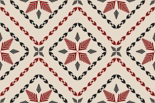 Ikat seamless pattern in tribal. Fabric ethnic pattern art. Flower decoration. Design for background, wallpaper, vector illustration, fabric, clothing, carpet, textile, batik, embroidery.