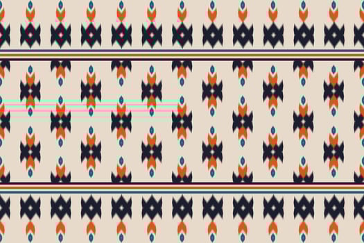 Abstract ethnic pattern art. Ikat seamless pattern traditional. American, Mexican style. Design for background, wallpaper, vector illustration, fabric, clothing, carpet, textile, batik, embroidery.