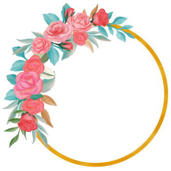 Rose flower bouquet watercolor frames png
