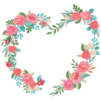 Rose flower bouquet watercolor frames png