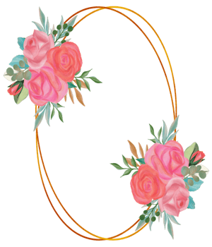 Rose flower bouquet watercolor frames png