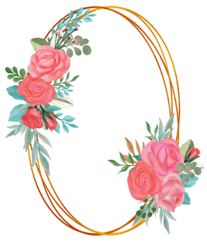 Rose flower bouquet watercolor frames png