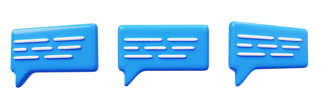 Speech bubble Chat icon. 3D render png