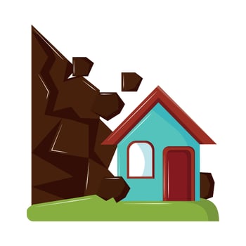 landslide natural disaster vector