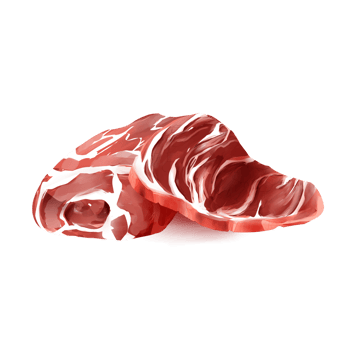 Raw meat sliced watercolor illustration png