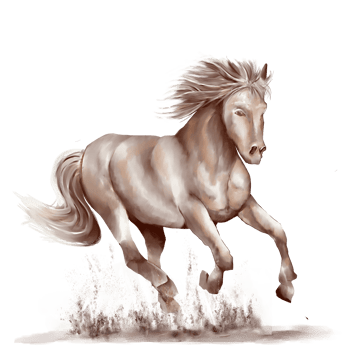 Running horse black and white watercolor style on white background png