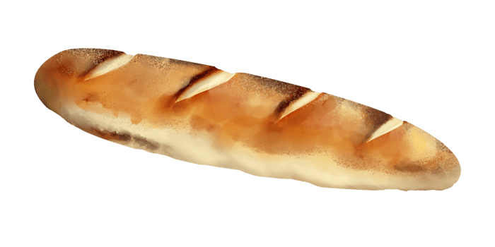 Set of bread and wheat pastry bakery watercolor painting llustration PNG