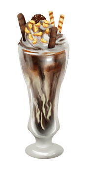 Set of dessert sweety meat and icecream watercolor painting PNG file