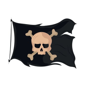 pirate flag with skull vector