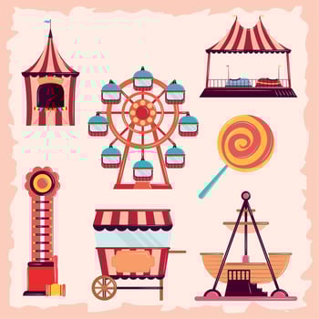 carnival recreation icons vector