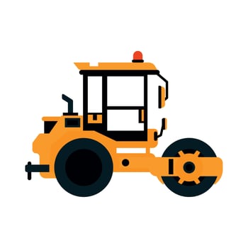 road roller construction machine vector