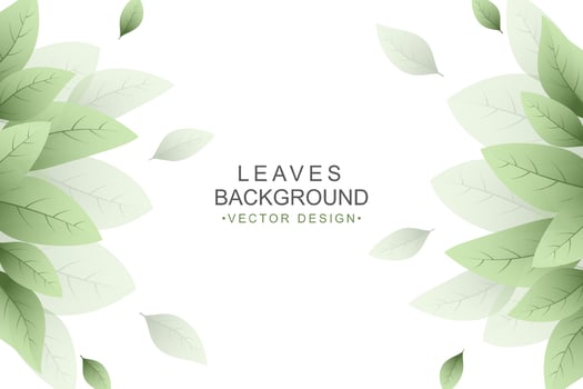 Green leaves frame background vector