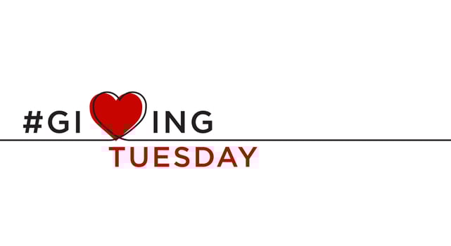 Giving Tuesday, the world's day of charity giving with a line forming a heart. Background design, banners and social media posts, vector illustration.