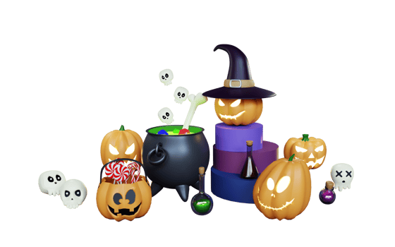 halloween 3d render pumpkin illustration png
