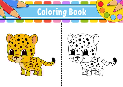 Coloring page for kids. cartoon character. Vector illustration. Black contour silhouette. Isolated on white background.