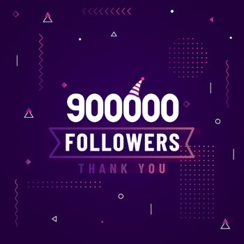 Thank you 900000 followers, 900K followers celebration modern colorful design. vector
