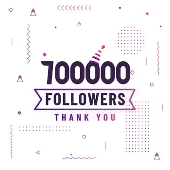 Thank you 700000 followers, 700K followers celebration modern colorful design. vector