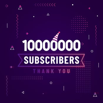 Thank you 10000000 subscribers, 10M subscribers celebration modern colorful design. vector