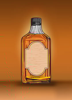 Whiskey bottle concept. Realistic vector illustration