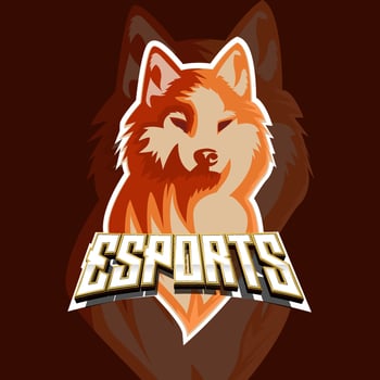 Esport logo Fox Mascot design Editable text Effect vector