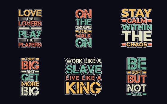 Inspirational quotes typography vintage t shirt design bundle vector