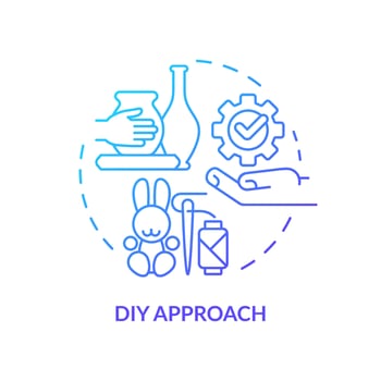 DIY approach blue gradient concept icon. Do it yourself hobby. Marketing strategy. Customer behavior trend abstract idea thin line illustration. Isolated outline drawing. vector