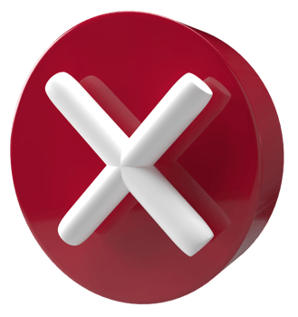 cross mark icon 3d rendering png