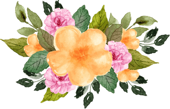 hand drawn fall floral bouquet png