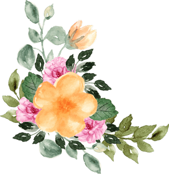 hand drawn autumn orange flower arrangement png