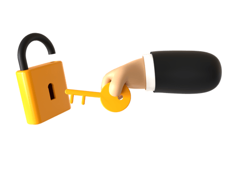 Hand Unlocking Padlock 3D rendering isolated on transparent background. Ui UX icon design web and app trend png
