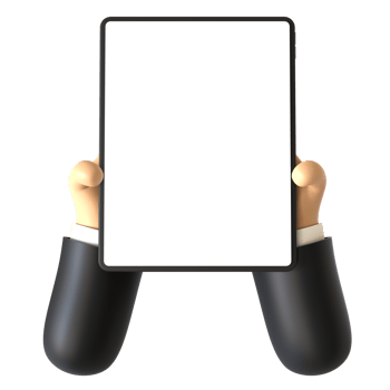 Tablet Touch Hand Gesture 3D rendering isolated on transparent background. Ui UX icon design web and app trend png