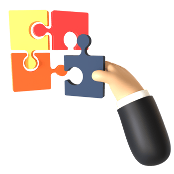 Jigsaw Piece Holding Hand 3D rendering isolated on transparent background. Ui UX icon design web and app trend png