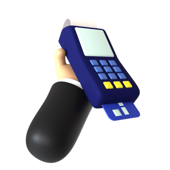 Card Terminal Holding 3D rendering isolated on transparent background. Ui UX icon design web and app trend png