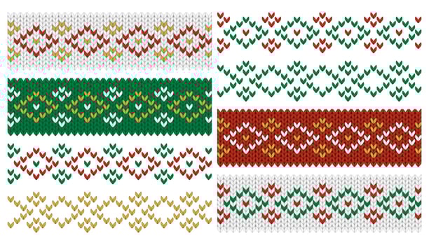 Seamless Christmas border. Scandinavian pattern for website banner or greeting card. Holiday flyer element vector