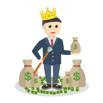 modern prince with money design character on white background vector