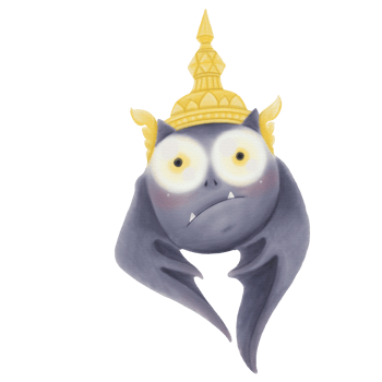 Cute Bat Watercolor Decoration in Thailand Ghost Costume png